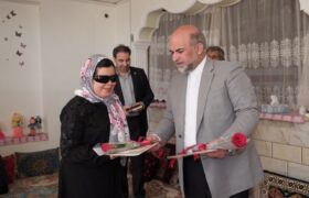 دیدار مدیرعامل صندوق اعتباری هنر با دو هنرمند روشندل در شهرستان قاینات